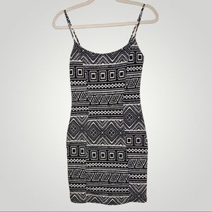 Patterned spaghetti strap dress